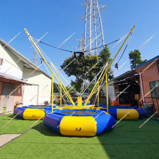 Bungee Games Jump Sport Trampoline Commercial Inflatable Amusement Park 4 Persons Bungee Trampoline - Inflatable-Zone