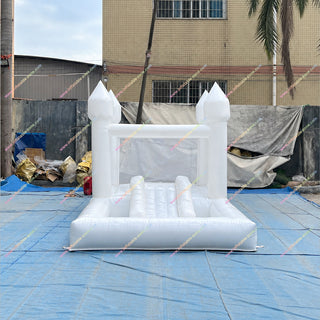 Rent White Bounce House Inflatable Garden Party Wedding Combo Bouncy Castle With Ball Pit And Slide - Inflatable-Zone