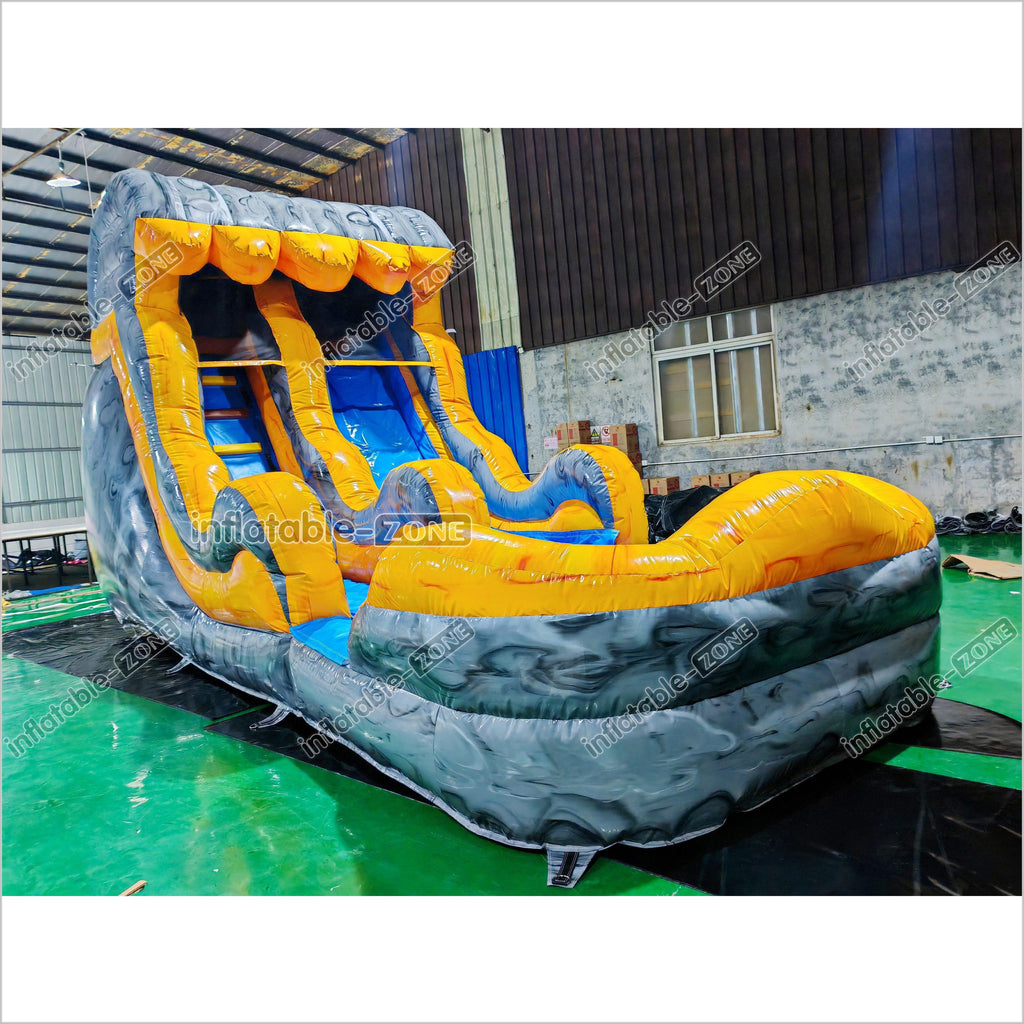 Single Lane Wave Inflatable Water Slide Commercial Party Big Waterslid
