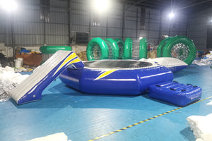 Fun Inflatable Water Trampoline Combo Slide Water Bouncer Splash Cushion Toy Jumping Floating Games