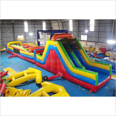 Commercial Amusement Park Inflatable Obstacle Course Slip And Slide Sports Games By Bounce