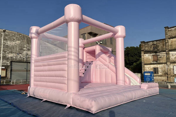 Pink Bounce House Combo Commercial Inflatable Slide Wedding Jumping Castle For Wedding Birthday Party
