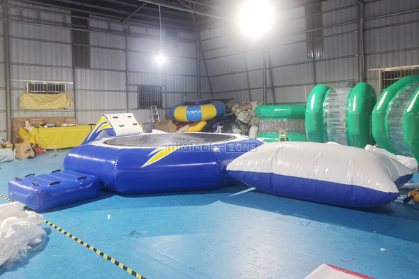 Fun Inflatable Water Trampoline Combo Slide Water Bouncer Splash Cushion Toy Jumping Floating Games