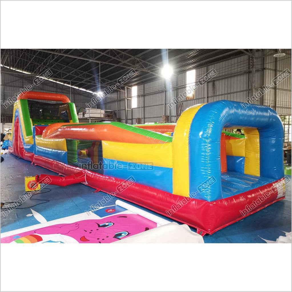 Commercial Amusement Park Inflatable Obstacle Course Slip And Slide Sp ...