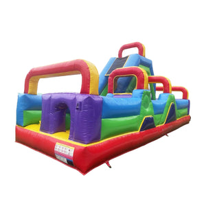 Commercial Grade Retro Obstacle Course Kids Climbers And Slides Inflatable Bouncer Wacky Mini Obstacle