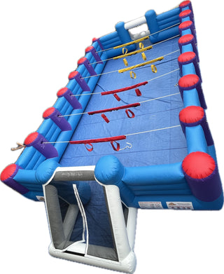 50% deposit for inflatable Climbing wall , water slide and foosball field with blowers