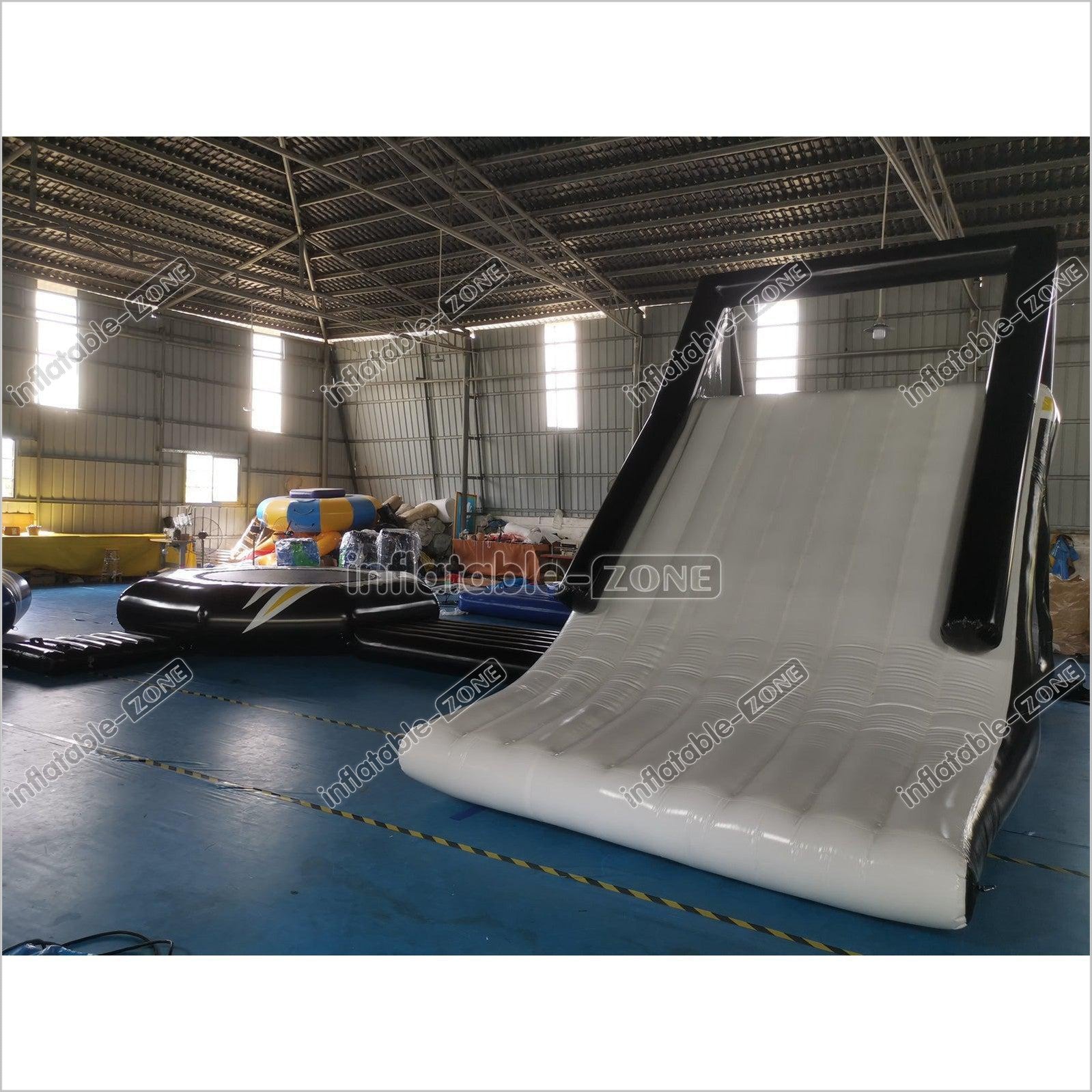 New Black Inflatable Water Floating Trampoline Combo With Launch And ...