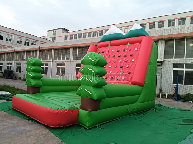 Inflatable Forest Theme Climbing Wall Bouncer Red And Blue Inflatable Sports Climbing Game