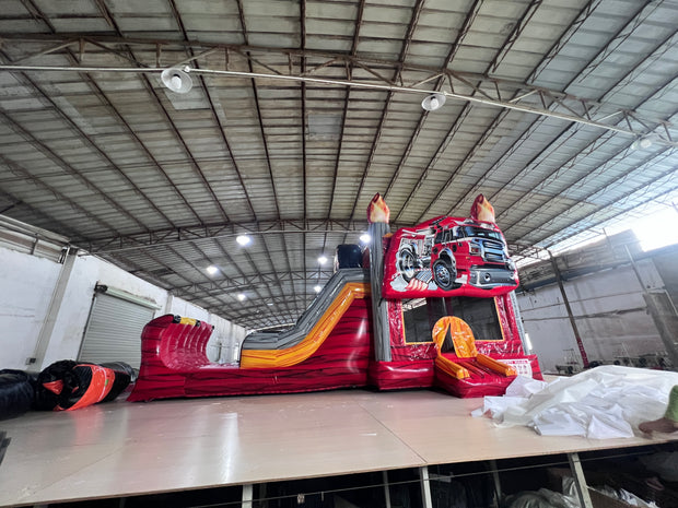 Inflatable truck bounce house slide combo adventure all fun bouncing castle jumping house
