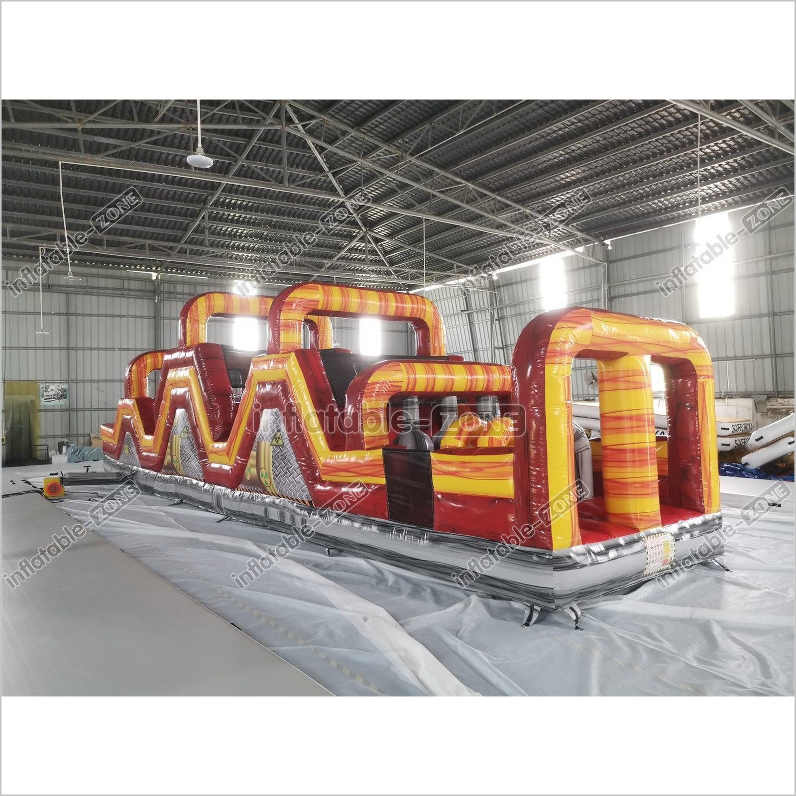 Ninja Course Inflatable Dome Inflatable Obstacle Course Bounce House Ninja Warrior Course Indoor Ob ...