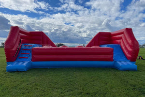 Fun Inflatable Wipeout Game Obstacle Course Park Equipment Inflatable Big Red Balls Challenge For Party Event