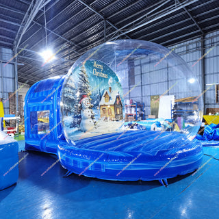 Winter Wonderland Inflatable Xmas Snow Globe Bubble Inflatable House With Tunnel Photo Booth - Inflatable-Zone