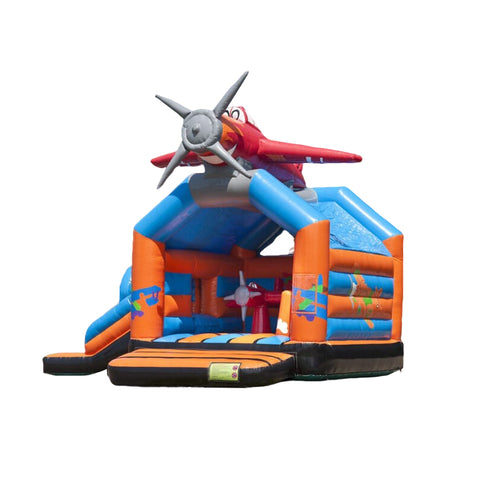 Free shipping for airplane bounce house with slide and blower