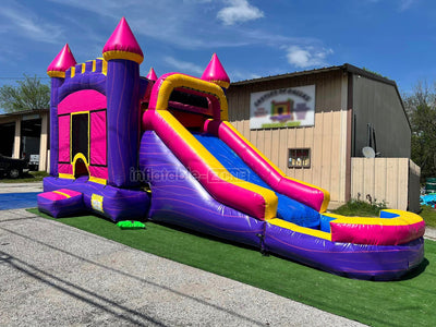 Pink Princess Bounce Castle , Commercial Bounce House With Slide And Ball Pit