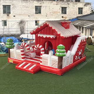 Sweet Candy Land Holiday Bounce And Slide Combo Inflatable Christmas Castle Obstacle Course House - Inflatable-Zone
