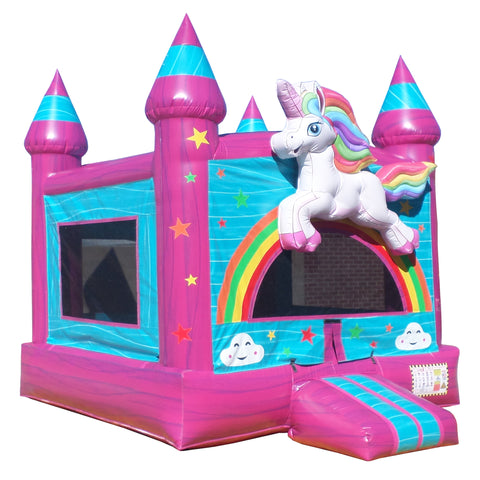 Magic Unicorn Bouncy Castle Birthday Party Jumpers Inflatable Bounce House Commercial Bouncers