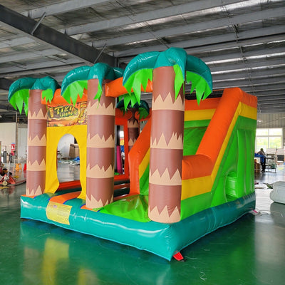 coconut tree inflatable bounce house with slide, bounce house with slide for kids