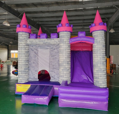 Purple bounce castle for kids party event, commercial bounce house