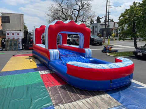 Used Inflatable Water Slide , Commercial Grade Inflatable Water Slides With Pool For Summer