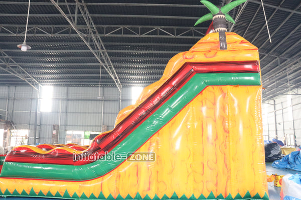 Tropical Giant Inflatable Slide With Pool Commercial Combo Large Inflatable Slides For Kids And Adults