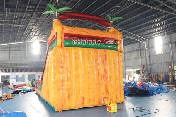 Tropical Giant Inflatable Slide With Pool Commercial Combo Large Inflatable Slides For Kids And Adults
