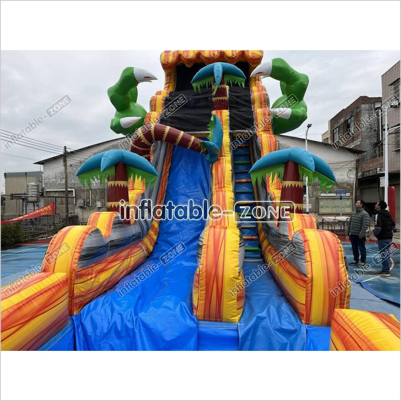 Big Inflatable Pontoon Blow Up Water Slide Big Inflatable Pontoon Slides A Bounce House Play ...