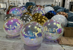 Free shipping for 5pcs different size colorful mirror balls