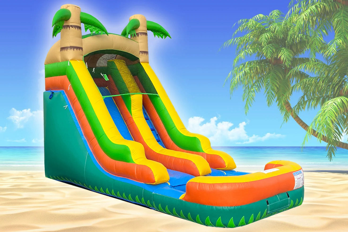 Inflatable Tropical Water Slide Wet And Dry Bouncer Best Backyard Inflatable Waterslide For Pool