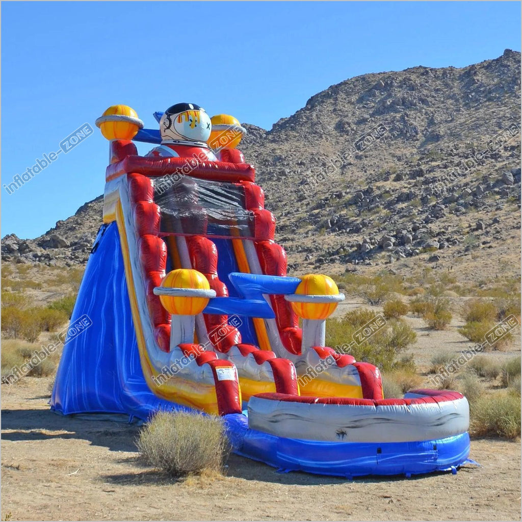 Space Water Rides Orbit The Astronaut Inflatable Water Slide Fun Jump Waterslide Outdoor