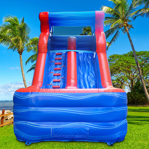 Inflatable Water Slide With Pool Fun Jump Water Slides Near Me Wet Dry Bouncers For Parties