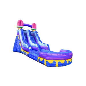 Ice Pops Big Inflatable Waterslide Commercial Grade Water Slide With Detachable Deep Pool