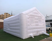 Large White Inflatable Cube Wedding Tent Square Gazebo Event Room Big Mobile Portable Inflatable Night Club Party Pavilion with LED Lights
