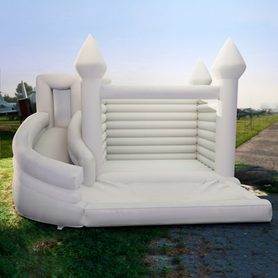 White Bouncy House With Slide Romantic Wedding Bounce House Castle
