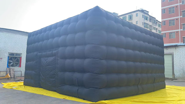 Black Giant Inflatable Cube Tent Party Disco Booth Nightclub Outdoor Inflatable Disco Tent