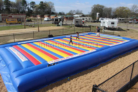 40x20ft colorful rainbow jump pad with a blower and express shipping