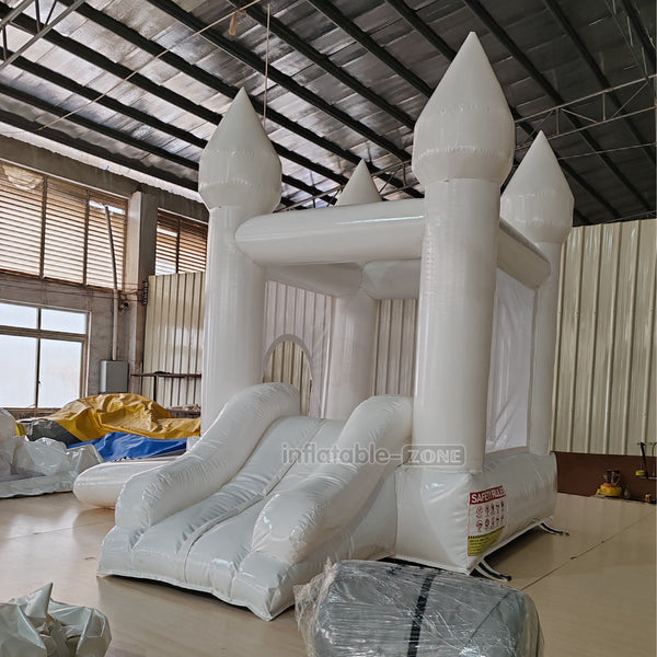 Commercial Indoor Jumping Castle White Mini Inflatable Bounce House With Slide For Kids Party Soft Play