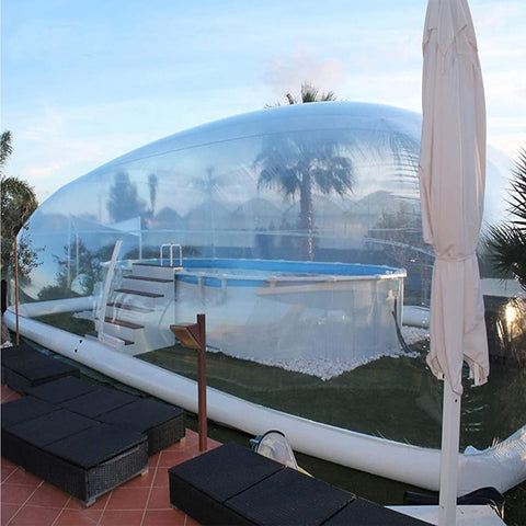 Inflatable Swimming Pool Cover Air Transparent Bubble House Inflatable Swimming Pool Cover Dome Rectangular Inflatable Cover Outdoor Rest Rainproof