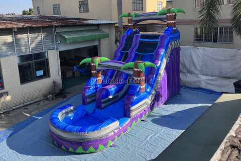 Giant Durable Inflatable Palm Tree Water And Dry Slide Best Inflatable Pool Slides For Inground Pools