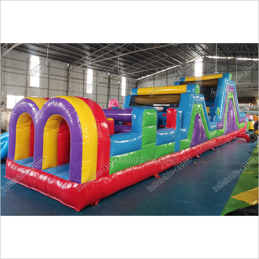Giant Inflatable Obstacle Course Slip And Slide Fun Bouncy Obstacle Co ...