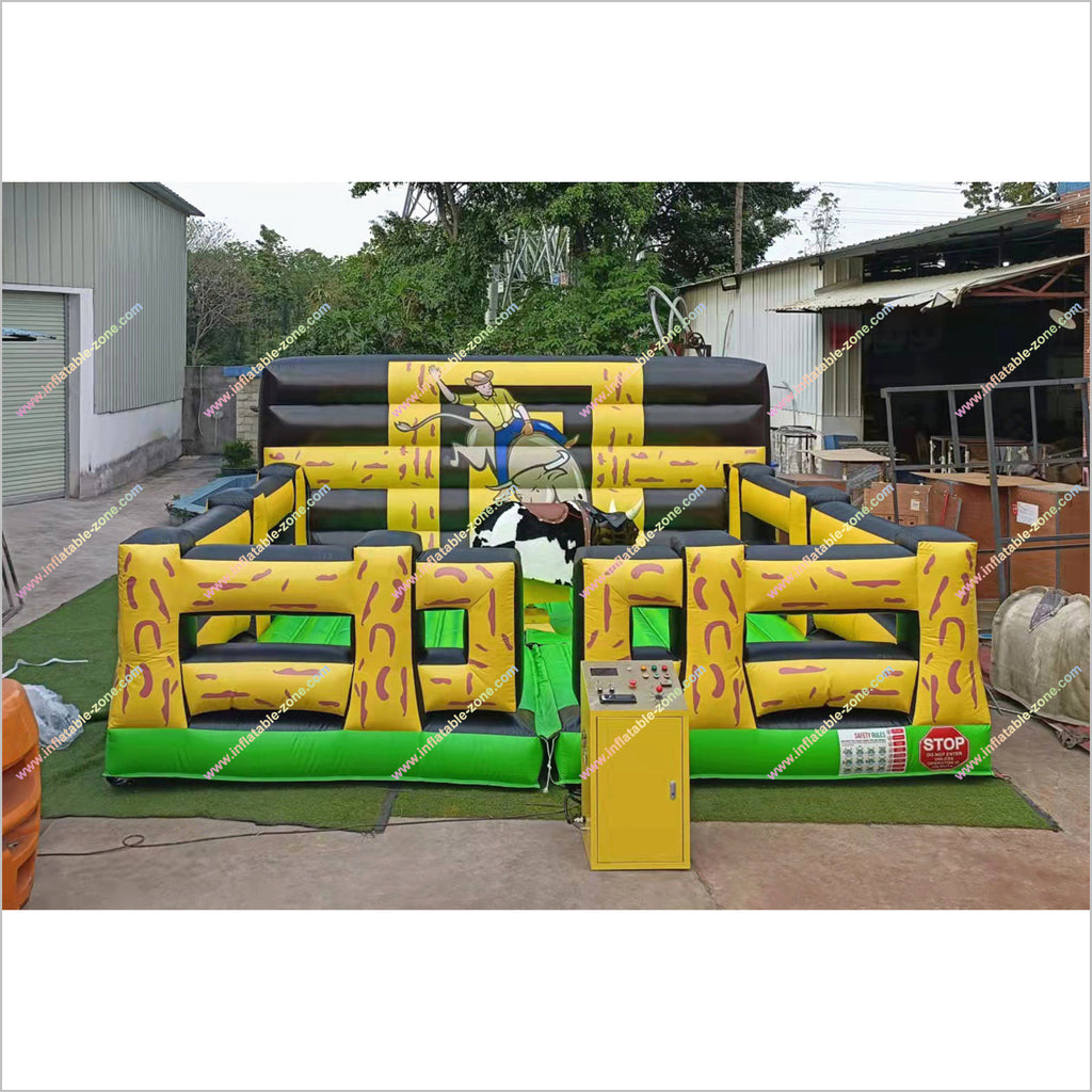 Gravire Rodeo Machine Cow Shape Mechanical Bull Bounce House Rodeo Machine Rent A Mechanical