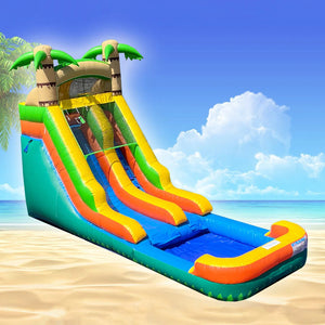 Inflatable With Water Slide Sunny And Fun Birthday Party Inflatable Water Slide In Splash Pool