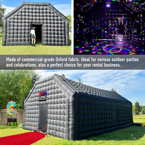 Black Inflatable Night Club Disco Cube Gazebo Event House with Logo Area Portable Large Inflatable Party Tent for Parties Events