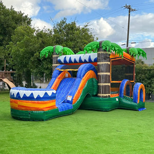 Ocean Inflatable Bounce House Water Slide Combo With Splash Pool Jumper