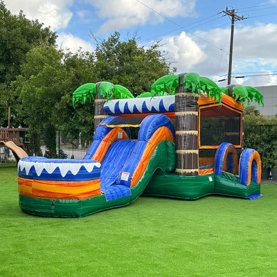 Ocean Inflatable Bounce House Water Slide Combo with Splash Pool Jumper