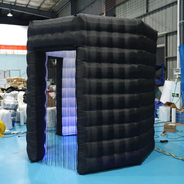 Inflatable Photo Booth Backdrop LED Inflatable Photo Booth Enclosure Tent with Inner Air Blower for Event Show Party Wedding Birthday Exhibition