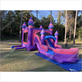 Princess Pink Bounce Castle With Slide And Ball Pit PVC, Modern Bounce
