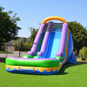 Garden Water Slide Inflatable Curved Arch Across The Top Wet Dry Inflatable Slide For Pool