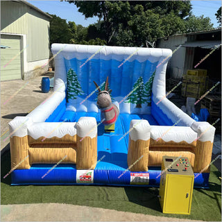 Christmas Elk Funny Outdoor Playground Bull Rides Inflatable Mechanical Bullfighting Machine Mechanical Reindeer Rental - Inflatable-Zone
