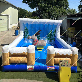 Christmas Elk Funny Outdoor Playground Bull Rides Inflatable Mechanical Bullfighting Machine Mechanical Reindeer Rental - Inflatable-Zone