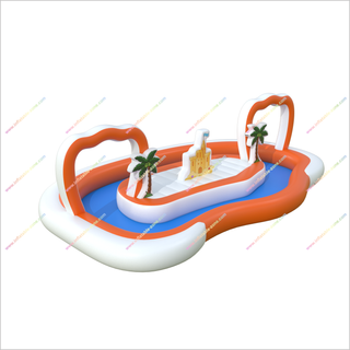 Above Ground Lazy River Pool Tropical Island Inflatable Swimming Pool Lazy River Inflatable Outdoor Water Play